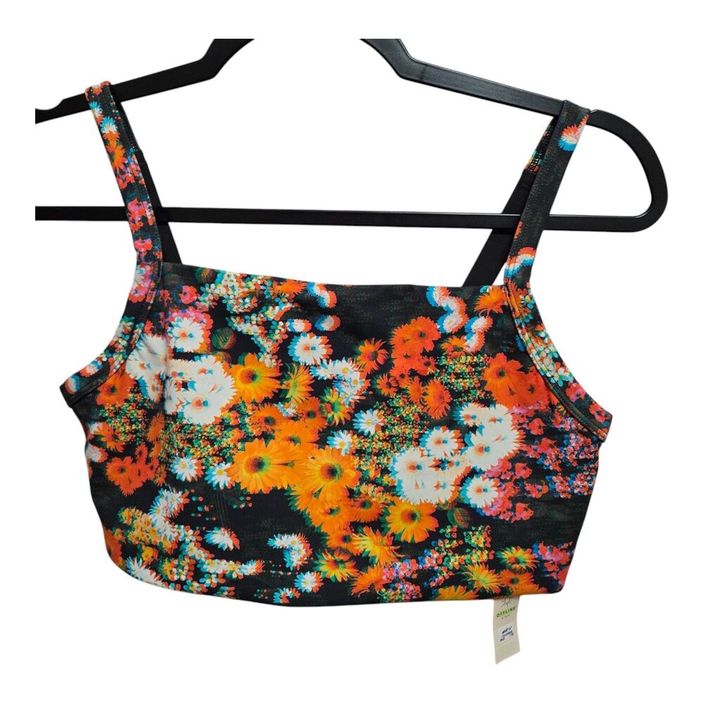 Aerie Offline Bralette Floral Size Medium Colorful Adjustable Straps NEW